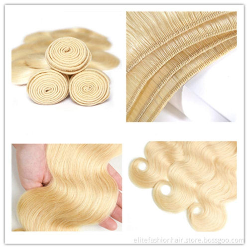 100% Virgin Unprocessed Double Wefts Hair Bundle High Quality Body Wave Brazilian Hair Bundles 613 Blonde Body Wave Hair Bundles